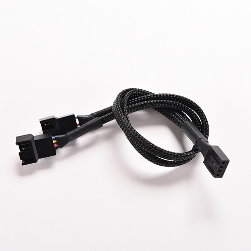 4Pin PWM To Dual PWM Computer Case Fan Power Sleeved Y-Splitter Adapter CableTCA