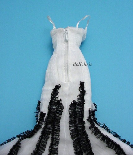 Fashion Royalty Doll Gown Formal White Black Blood Lines 2013 IFDC Convention