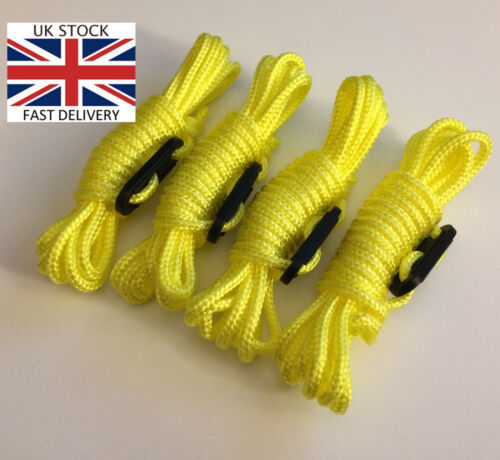 Jaune Vif Fluorescent Lumineux Guy Line Cordes 4 x 3 m Paracord tente camping