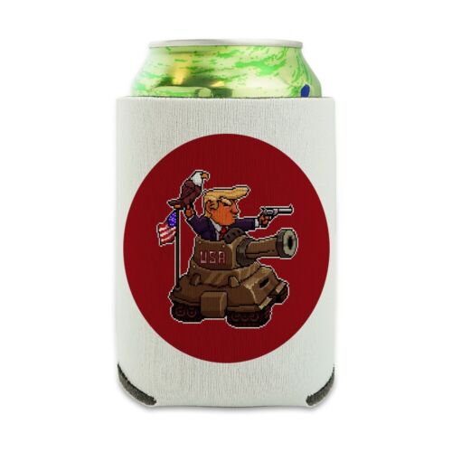 Patriotic Pixel Trump Tank and Eagle Can Cooler Drink Hugger Insulated Holder