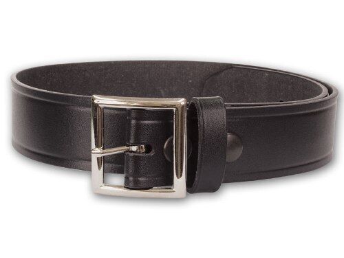 1.5" Leather Garrison Belt Black in Basketweave or Plain finish 