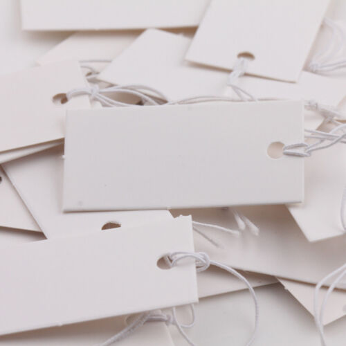 100Pcs Bijoux Marchandise Étiquettes Étiquettes de Prix élastique String Blanc Papier Kraft