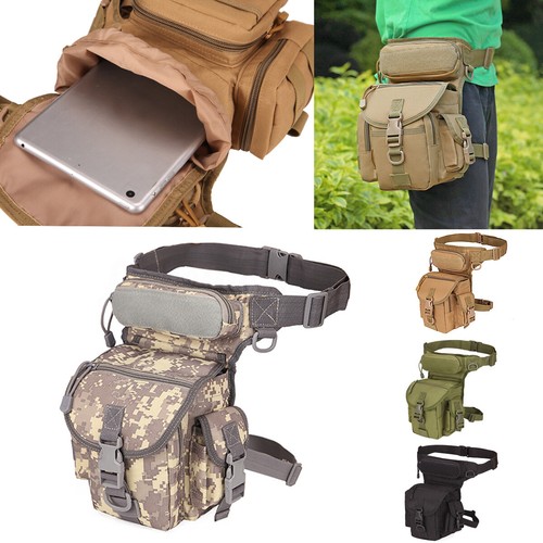 Men Oxford Rider Motorcycle Leg Bag Hip Drop Tactical Military Waist Fanny Pack