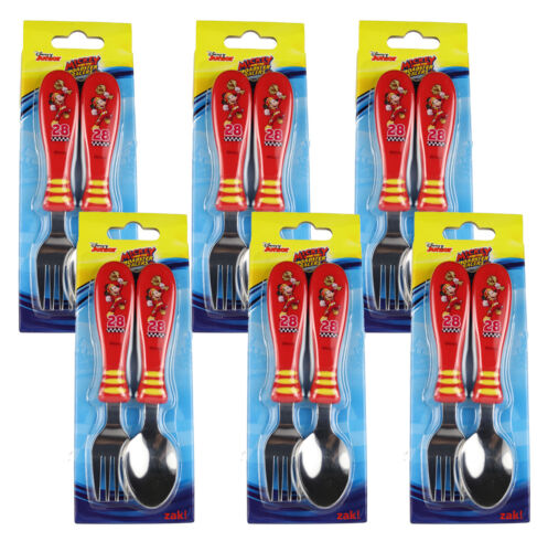 6 Packs Zak Designs Mickey Mouse Easy Grip Children's Spoon Fork Flatware Disney 
