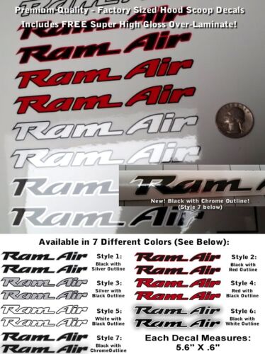 Trans Am Ram Air Hood Scoop Decal Kit 2pc Multi-color Outlined Laminated 0129