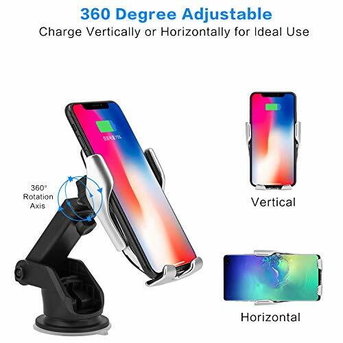Hinyx Inalámbrico Cargador de coche 3 en 1 rápido 10W Qi Inalámbrico Auto-Sujeción De Carga Coche