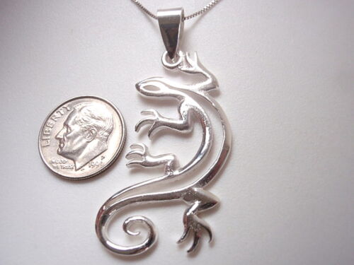 Gecko 925 Sterling Silver Pendant Corona Sun Jewelry 