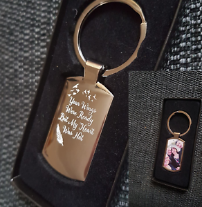 PHOTO PRINTED PERSONALISED MEMORIAL FUNERAL GIFT NEW SPECIAL KEYRING