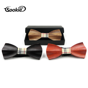 3D Men Fashion Handmade Wooden Bow Tie Gifts Wedding Wood Tuxed Bowtie Necktie