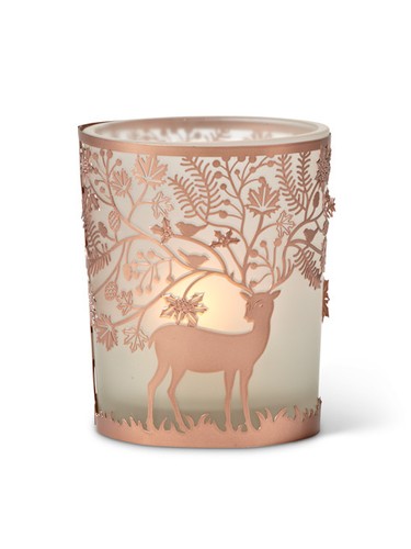 Copper Home Decor 11 blushing tourister stackable bedside luggage trunks Set Of 2 Copper 3 Frosted Glass Small Deer Votive Tealight Candle Holder Copper Home Decor pink copper rose gold decor painted mason jars home decor wedding decor vase centerpiece Set Of 2 Copper 3 Frosted Glass Small Deer Votive Tealight Candle Holder
