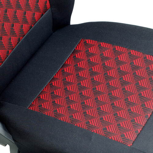 Schwarz-rot Effekt 3D Sitzbezüge für SKODA FABIA Autositzbezug Komplett