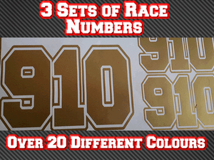 3 Sets Race Numbers Motocross 6/" 150mm Motorbike MX Track Kart Vinyl Sticker D3