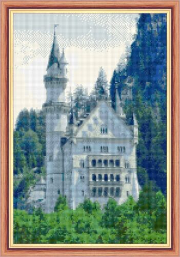16 comte Allemagne-Cross Stitch Kit 8" X 12" Château de Neuschwanstein en Bavière 