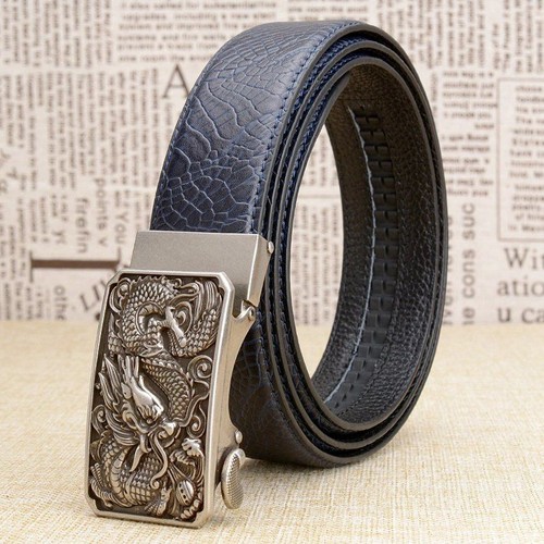 Full Grain Dragon Design Automatic Buckle Men/'s Belt Genuine Leather Belt