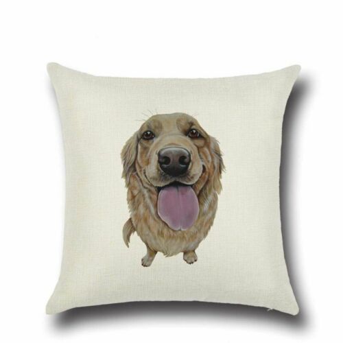 Pillow Puppy Cotton Linen Cover Cartoon Case Decor Cushion Throw 18'' Dog Home 