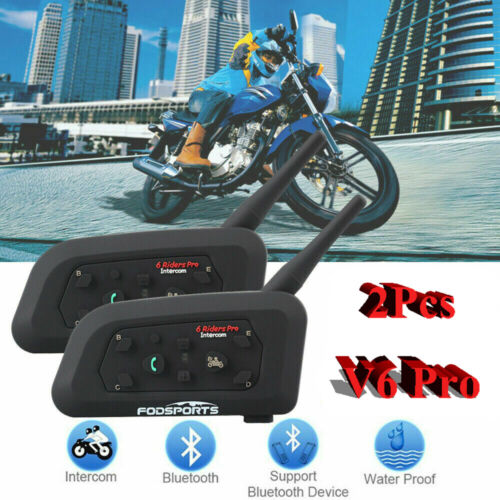 V6 Pro 1200M Motorcycle Intercom Bluetooth Headsets GPS Communication System USA 