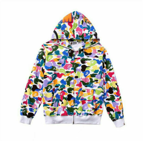 Details about   Bape Shark Jaw Candy Colors Hoodies Unisex A Bathing Ape Camo Coat Sweatshirt ！L 