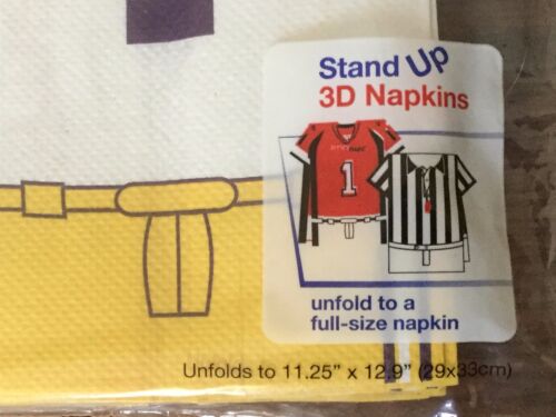 College FOOTBALL Party Team JerseyNaps 3D STAND UP Napkin//s Unfold to Full-Size