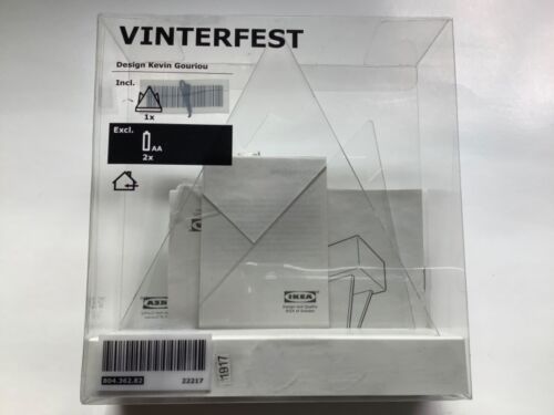 Clear New Ikea VINTERFEST LED Light Napkin Holder Battery Operated White 