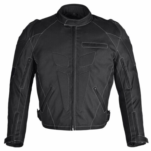 Men Motorcycle Four Season Black Textile Race Jacket CE Protection MBJ62