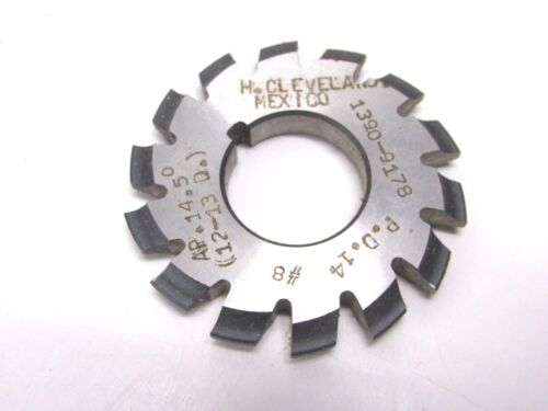 1390-9178 PD.14 NOS CLEVELAND 2-1/8" x 7/8" BORE INVOLUTE GEAR MILLING CUTTER 