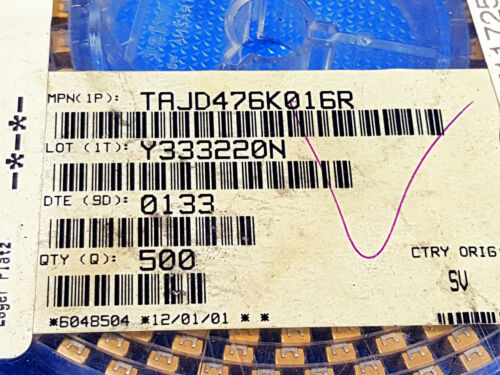 MwSt 10x AVX Tantalum Tantal Kondensator TAJD476K016R 47µF 16V  inkl