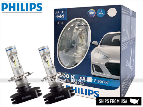 Details about  / H4 PHILIPS X-treme Ultinon LED Bulbs 12953BWX2 Hi//Low Beam 6000K Up to 200/%