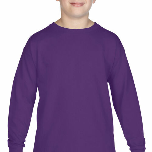 Gildan Youth Long Sleeve T-Shirt Heavy Cotton Tee 100/% Cotton Boys Girls 5400B