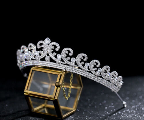 Luxury All CZ Cubic Zirconia Queen Wedding Party Pageant Prom Tiara Crown 