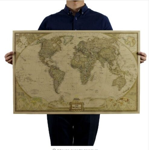 75* 51cm President  Obama Large Size Retro Paper Poster Vintage Map of The World