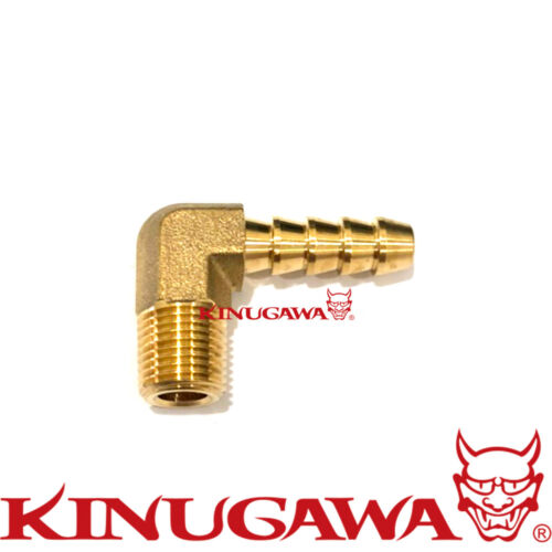 Kinugawa 1//8 BSPT PT to 1//4/" 6.35mm Barb Hose Connector 90 Degree