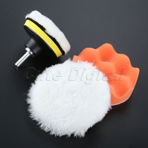 6Pcs 3/"//4/" Sponge Buffing Waxing Pad Kit with Drill Adapter M10 Car Polishing