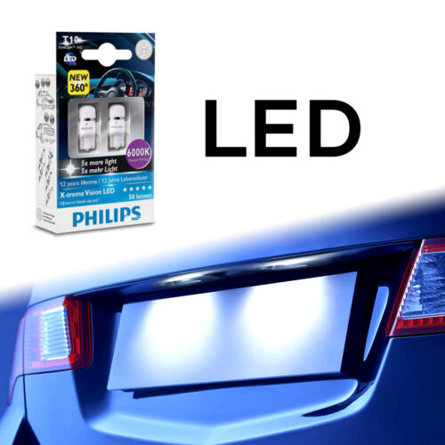 Park Lamp Cool White Philips 6000K Genuine  T10 W5W LED Bulbs for Side Markers 