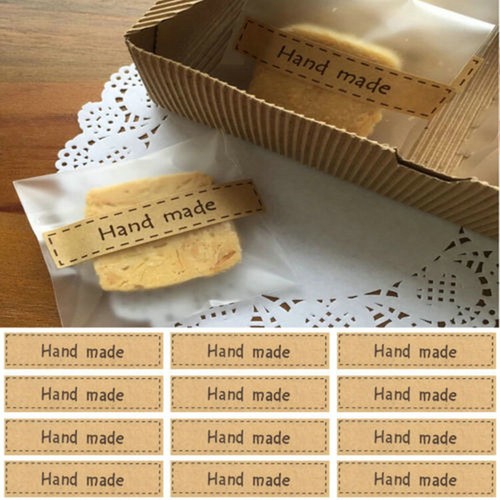 Handmade Thank You Sticker Label Gift Kraft Paper Stickers Wedding Seals Bakery