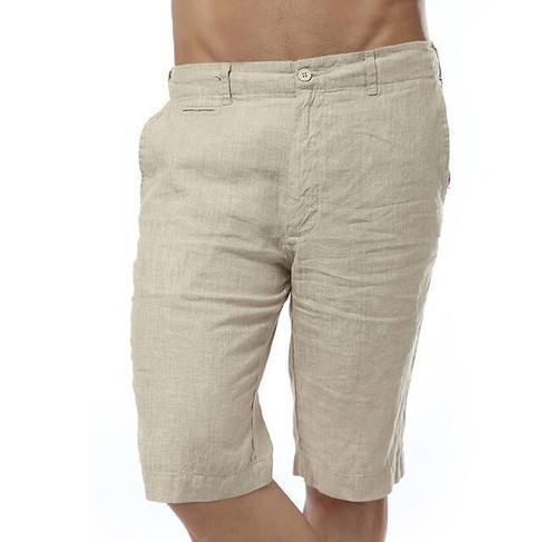 2018 Casual Cotton Linen Mens Summer Slim Thin Half Short Pants Fashion Trousers