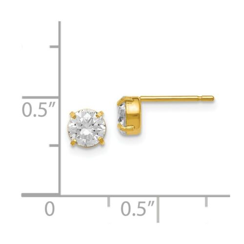 Details about   14k 14kt Yellow Gold CZ Stud Earrings 5 mm X 5 mm 