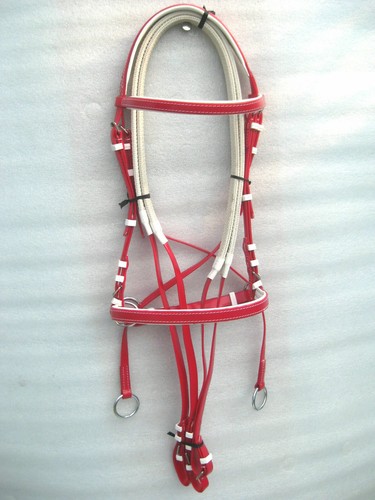 New BIOTHANE Cross Over Bitless Bridles with rubber Reins in 4 colour /& 3 sizes