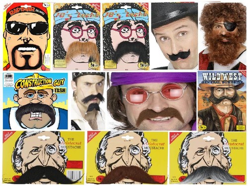 Adhesive Fancy Dress Moustaches /& Beards Of all Kinds Tash Costume Accessories