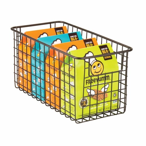Bronze 12/" x 6/" x 6/" mDesign Metal Wire Food Storage Organizer Bin
