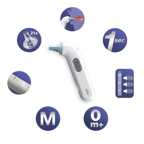 Infrared Ear Temperature Thermometer Battery Digital Baby Thermometers Covers