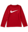 Nike Big Boys Dry Dri-Fit Long Sleeve Athletic Training Tee T-Shirt Green Red