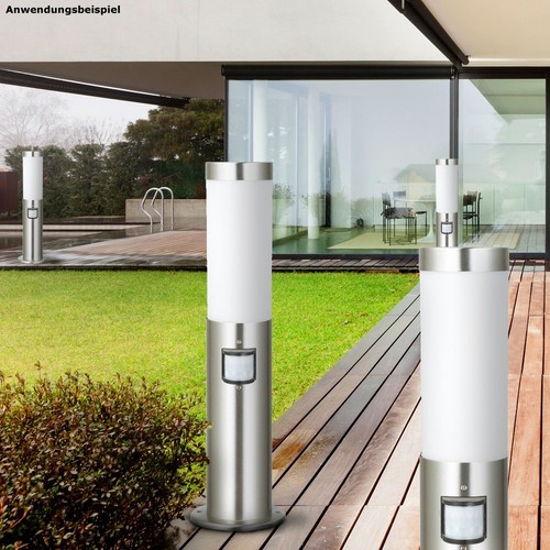 Luxus Steh Stand Aussen Balkon Leuchte Bewegungsmelder IP44 Edelstahl Terrasse