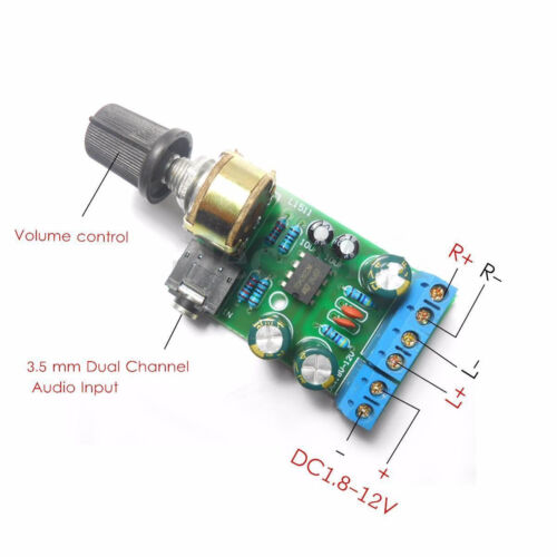 Details about  &nbsp;1x DC1.8-12V TDA2822M Amplifier 2.0 Channel Stereo 3.5mm Audio Board ModuleBju