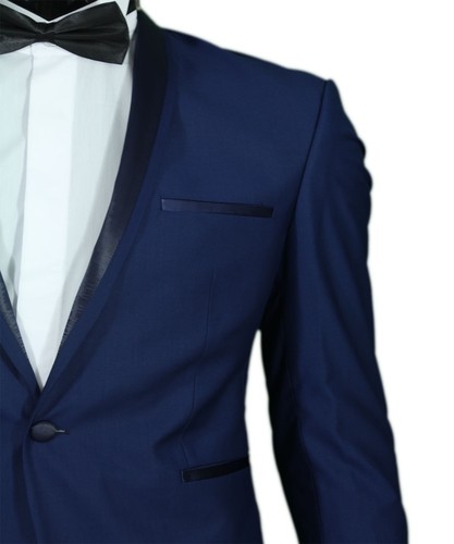 Slim fit señores esmoquin en azul-caballeros traje-traje-boda-escenario chaqueta deportiva