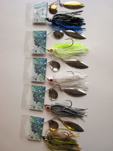 5 pack// 5 colors - Bass Fishing Lot Wahoo Bitty Bite Spinnerbaits 1//4 oz