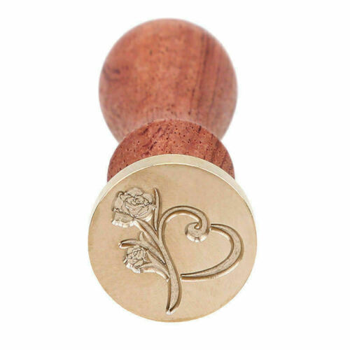 Retro Wooden Brass Tree Rose Heart Seal Wax Stamp Invitation Card Envelope Gifts