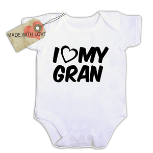 i love my gran aunty daddy nana auntie funny BABY VEST BOY//GIRL BODYSUIT