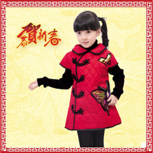 Chinese style girl/'s cotton vest