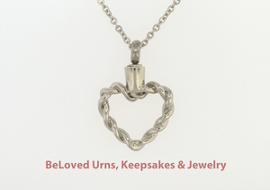 Funnel /& Chain Intertwined Heart Cremation Jewelry Pendant Keepake Memorial Urn