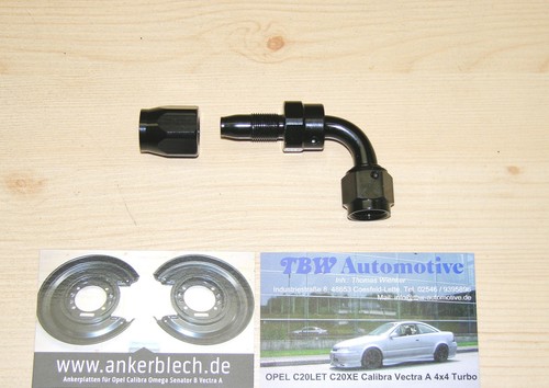 AN6 Alu Fitting 90 Grad **NEU** Dash6 Winkel schwarz Verbinder AN-6 9//16 18 UNF